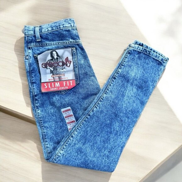 NWT Sasson Vintage Womens High Waisted Acid Wash Denim Jeans 28x29 Mom Stone 12 - Picture 1 of 15